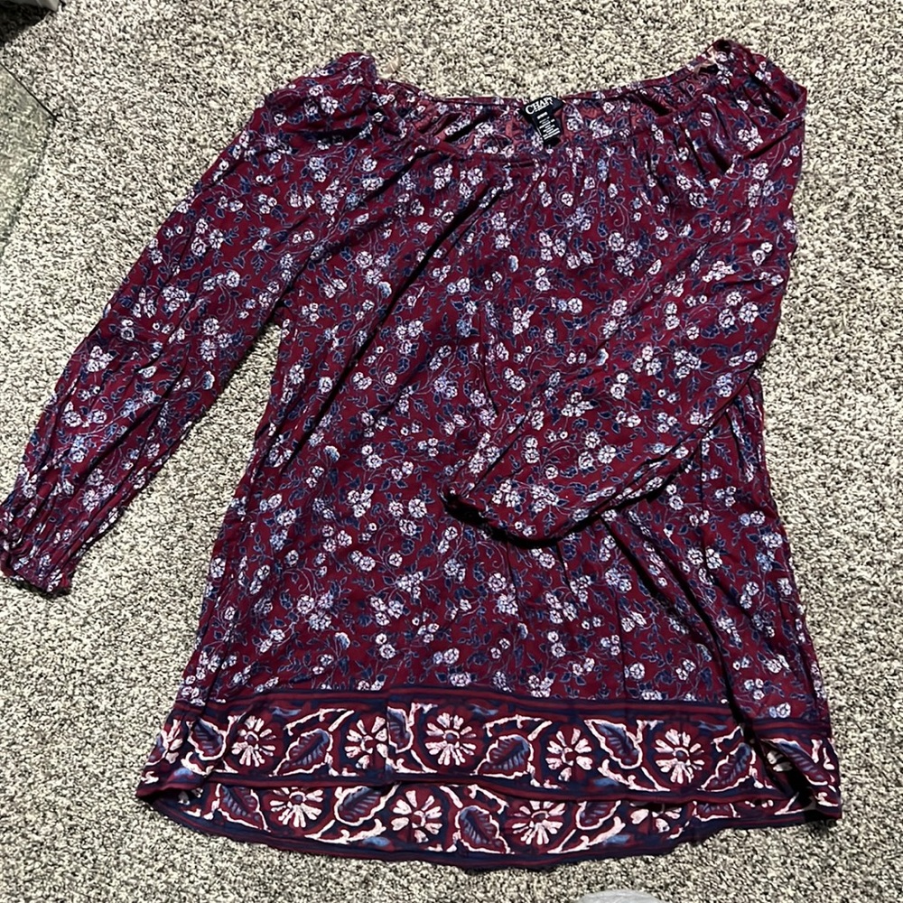 Floral quarter sleeve shirt